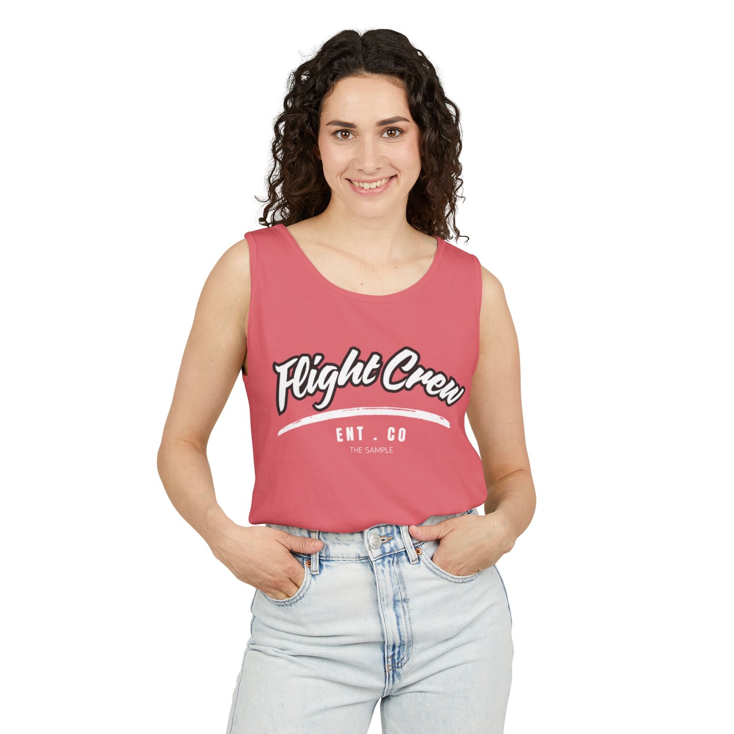 Unisex Garment-Dyed Tank Top - "Flight Crew" Design
