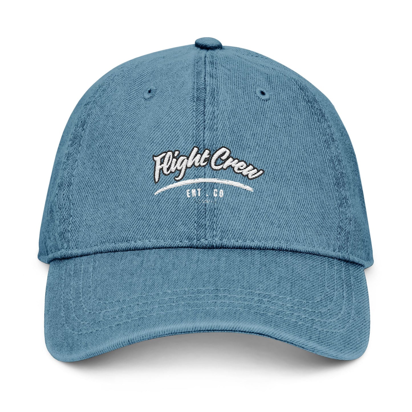 Unisex Embroidered Denim Hat - “Flight Crew ENT” Design