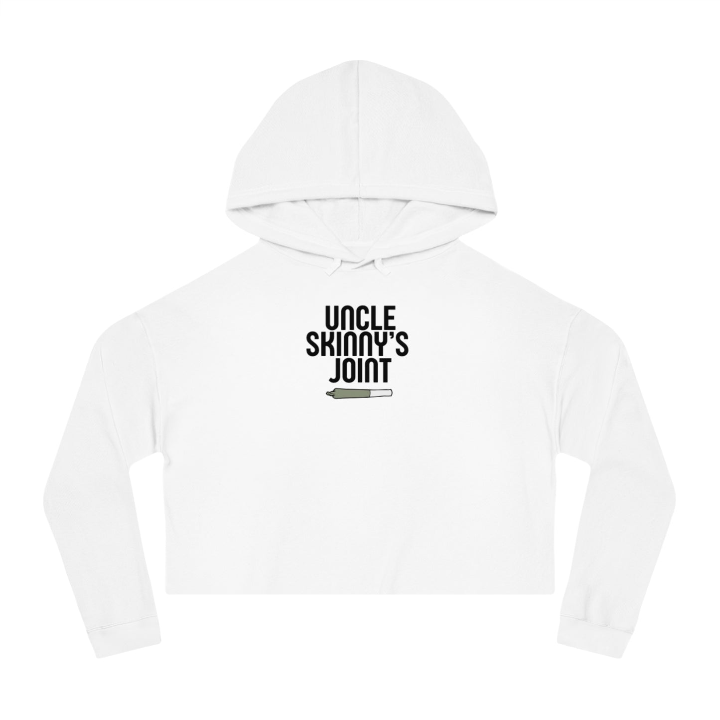 Women's Cropped Hooded Sweatshirt - "Uncle Skinny's Joint" Design