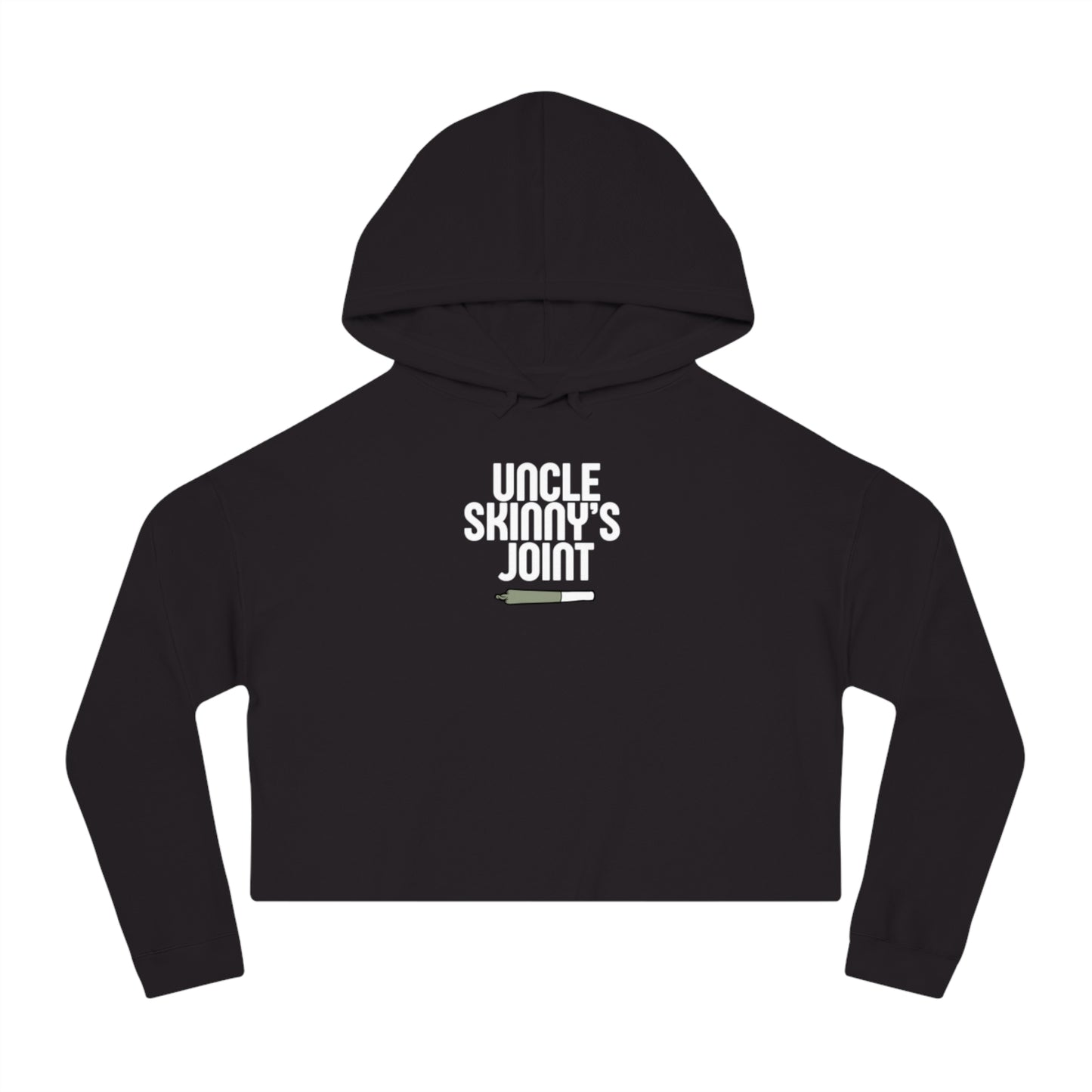 Women’s Cropped Hooded Sweatshirt - "Uncle Skinny's Joint" Design