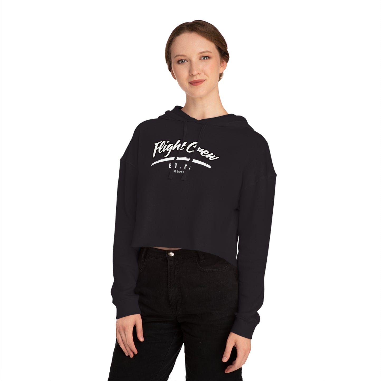 Women’s Cropped Hoodie - "Flight Crew" Design