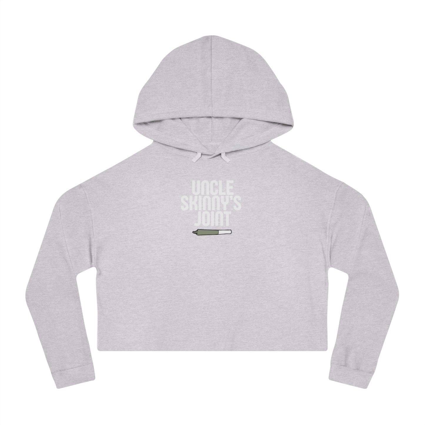 Women’s Cropped Hooded Sweatshirt - "Uncle Skinny's Joint" Design