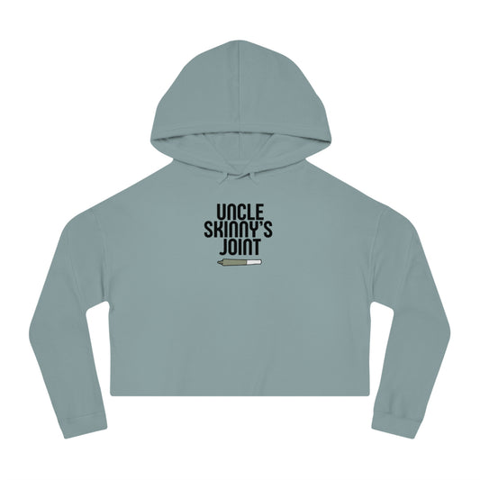 Women's Cropped Hooded Sweatshirt - "Uncle Skinny's Joint" Design
