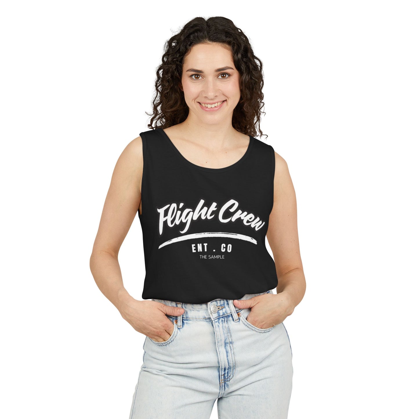 Unisex Garment-Dyed Tank Top - "Flight Crew" Design