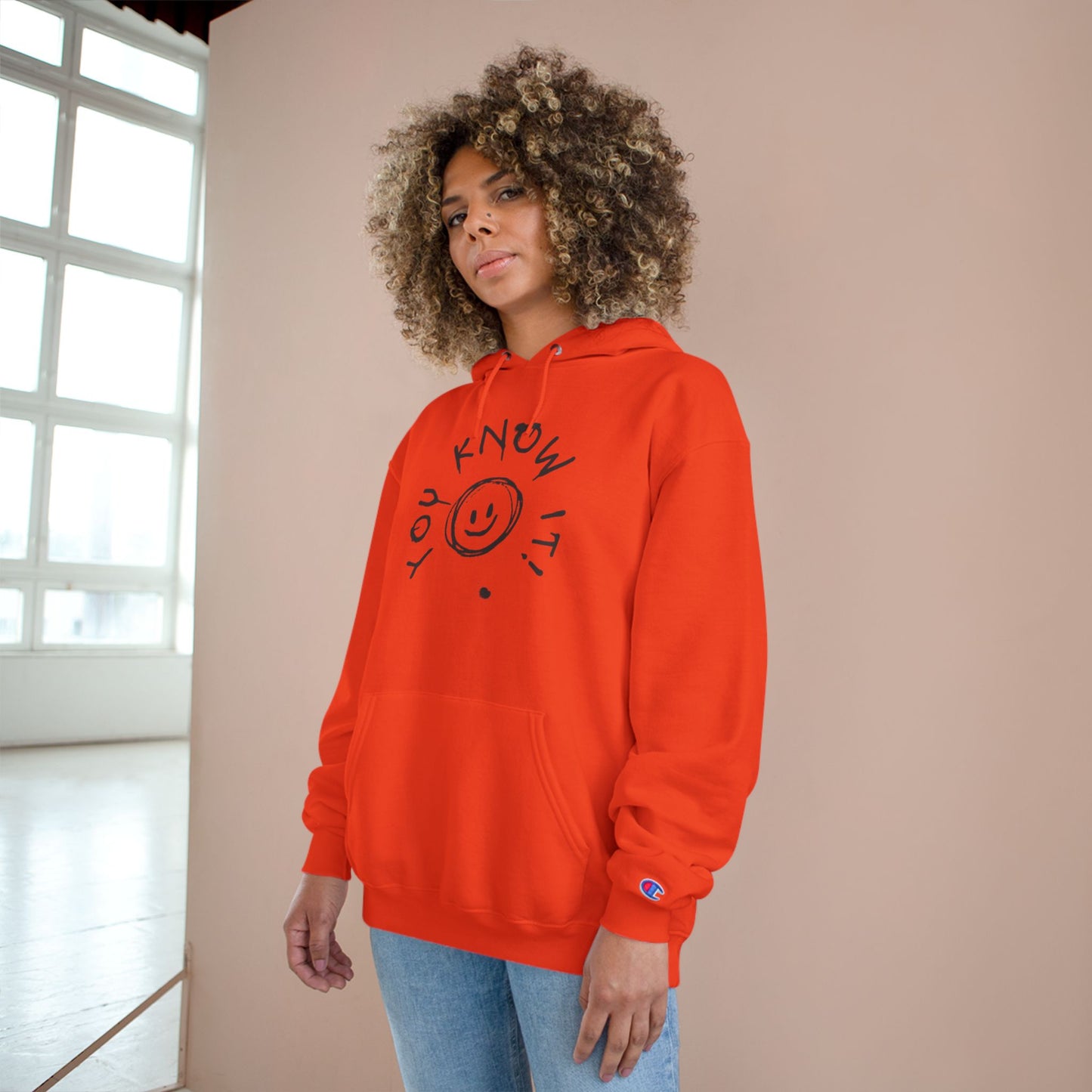 You Know It! Champion Hoodie - White Smile Design