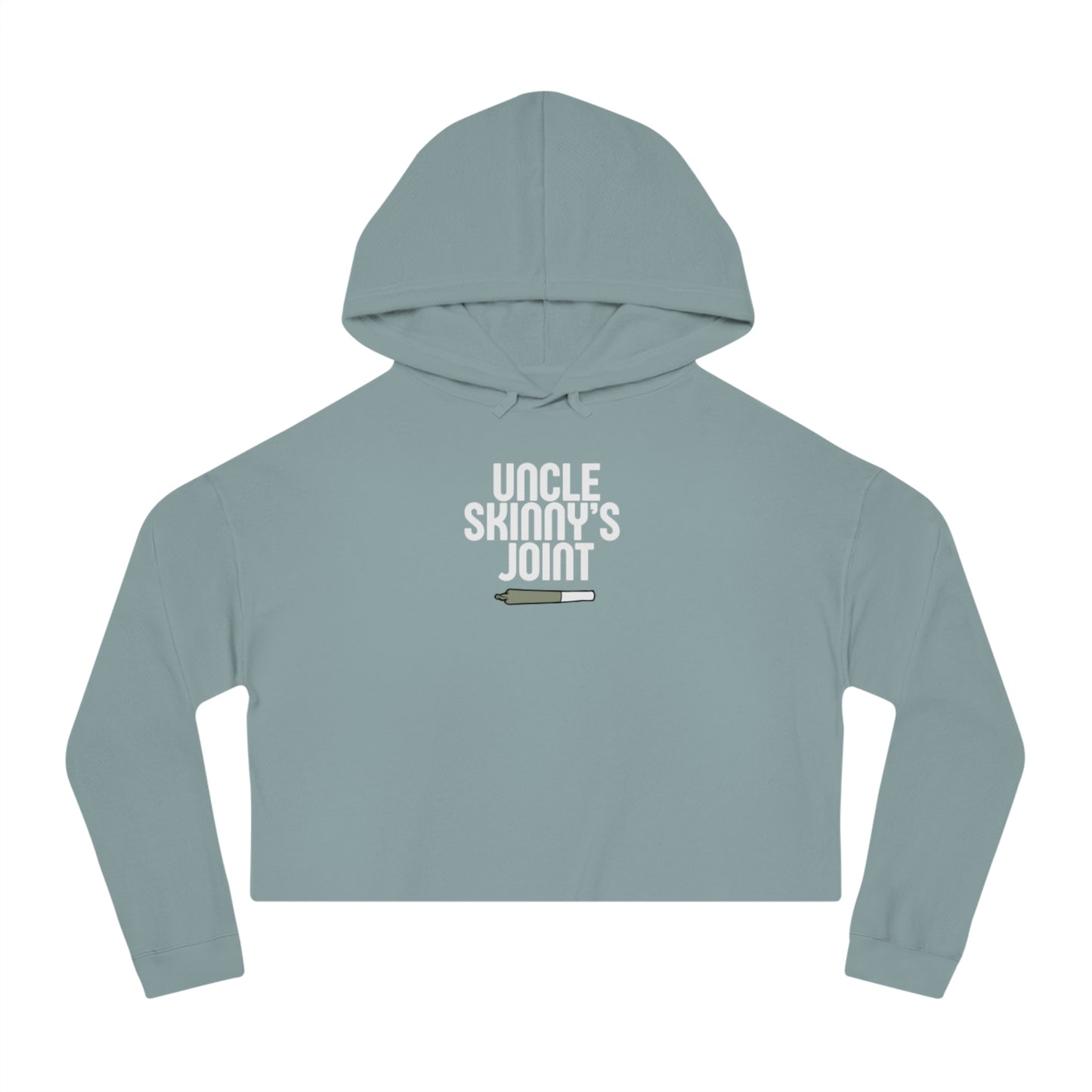 Women’s Cropped Hooded Sweatshirt - "Uncle Skinny's Joint" Design